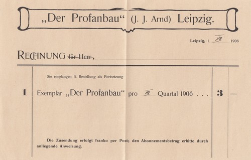 Leipzig rechnung 1906 - rechnung,
