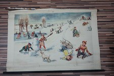 Alte Lehrtafel "Winterfreuden"