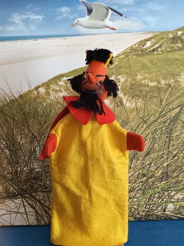 Handpuppe teufel mit holzkopf - handpuppe,