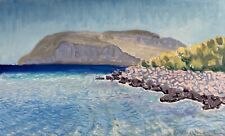 Impressionist Karl Adser 1912-1995 Sonnige Küstenlandschaft 40 x 65,5 cm