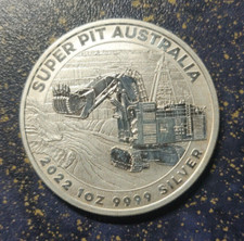 Super Pit Australien 2022 1 oz 9999 Silber Münze in Kapsel reines echtes Silber