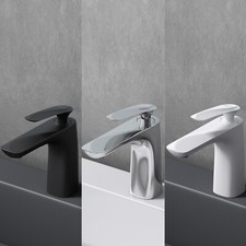 doporro Design Armatur Wasserhahn Bad Silber | Waschtischarmatur für Waschbecken