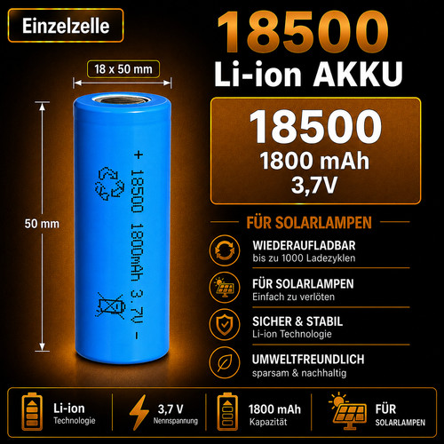 18500 1800 mah li - 3,7, li-ion