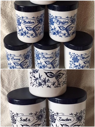 Vorratsdosen blaudruck blumen - vorratsdosen,