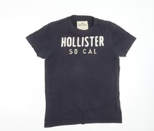 Hollister Herren T-Shirt Blau So Cal Grafik Gr. M Baumwolle