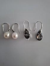 Damen Hängeohrringe, 2 Paar,Rhodiniert, von Tchibo, ungetragen 