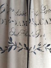 2 Leinen Vorhänge Gardinen franz.Landhausstil 1,21 x 2,33cm +Bänder 22cm, Shabby