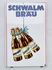 Emailschild Schwalm Bräu Bier  - 58x38cm - Traumzustand - Original um 1950