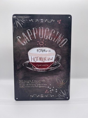 Blechschild cappuccino 20x30cm - blechschild,