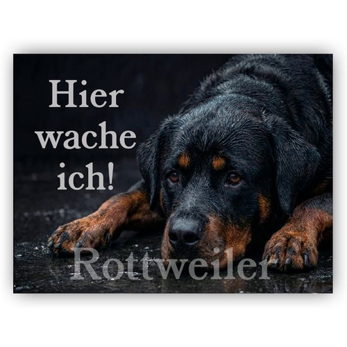 Rottweiler warnschild hier - rottweiler,