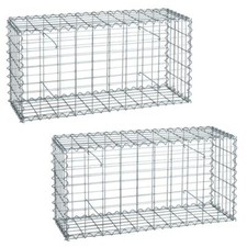 Gabione Steinkorb Steingabione 2 x 100x50x30 cm Drahtkorb Mauer Sichtschutz Zaun