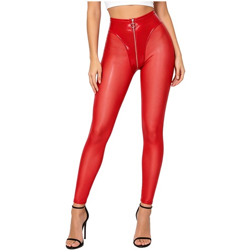 Damen lederhose wetlook - lederhose, mit