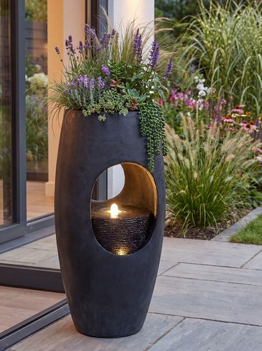 Großer led gartenbrunnen 91cm - großer,