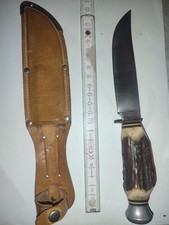 Jagdmesser OTHELLO Anton Wingen Jr. Solingen Hirschhorn Lederscheide