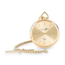 Hermann Jäckle Dresden II vergoldet Quarz Taschenuhr Hochzeitsuhr Kette & Etui