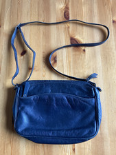 Handtasche zum Umhängen, schwarz, klein, Leder, Vintage