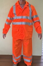 Planam Unisex 20 Regen-Jacke und Regenhose Warnschutz Größe XL in orange