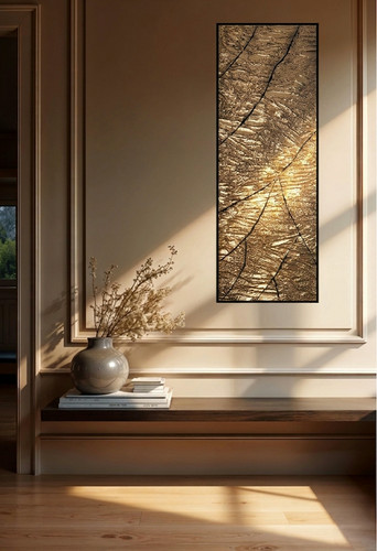 Schwarz gold wandbild - wandbild, unikat