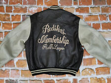 *REDSKINS VINTAGE LEDERJACKE*MEMBERSHIP R.M. LEAGUE*BRAUN BEIGE*GR: L*TIP TOP