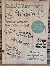 Urige Tafel mit Badezimmer- Sprüchen....sehr massiv und wie neu!