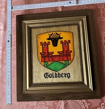 Goldberg - Mecklenburg - Wappen Bild - Coat of Arms - Handarbeit DDR NEU