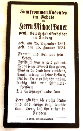 Orig sterbebild amberg 1934 - sterbebild,