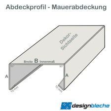 200 cm Mauerabdeckung RAL 9016 Mauerschutz (Verbinder Endstück EXTRA KAUFEN) 