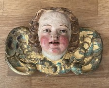 Antike Putte Barock Holzengel Engelskopf  Wandbüste Holzschnitzerei Antiquität