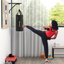 SPORTNOW Boxsack Wandhalterung Boxsack Ständer mit Handschuhen, Stahl, Schwarz