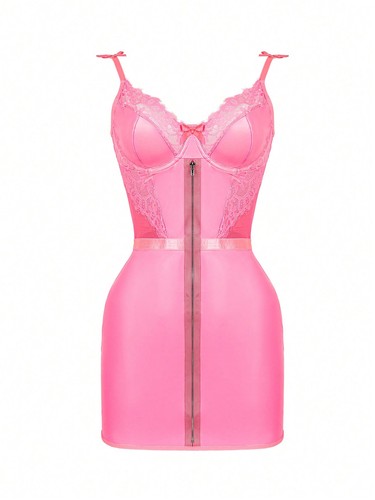 Leder reißverschluss kleid - leder,