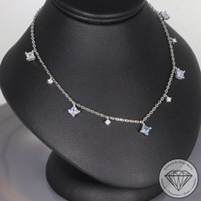 Wert 1590 € Brillant Saphir Collier in 585 14 Karat Weiß Gold