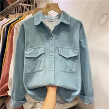Damen Kord Hemd Bluse Jacke