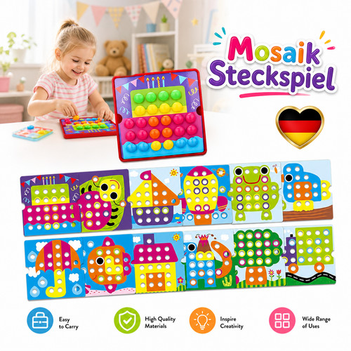 Mosaik steckspiel mehrfarbig - mosaik,
