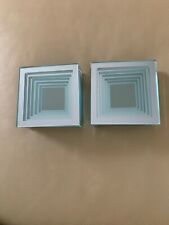 2 x 6 quadratische Glas-Untersetzer mit Silberrand