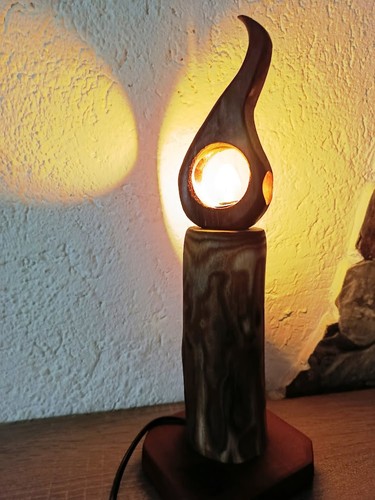 Baumstamm,Holzlampe,LED-Tischl