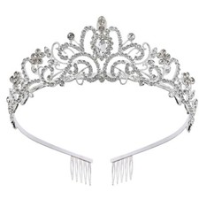  Krone Diadem Strass Tiara Kristall Luxus Braut Hochzeit Haarschmuck Haarband DE
