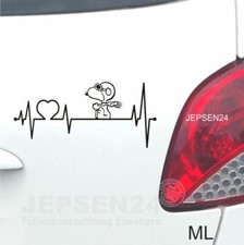 Snoopy Aufkleber Herzschlag