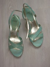 Damen Sandaletten-(Wedges)–mit Fesselriemchen   „Högl“ -türkis/grün–Größe 37