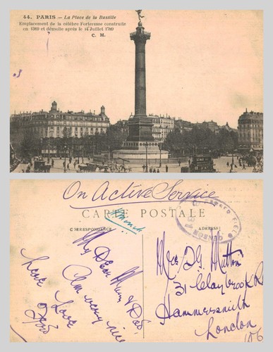 Alte postkarte paris - postkarte, place