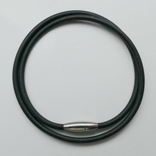 Kautschukband, Gummiband, Kette, schwarz, 3 mm mit Magnetverschluss