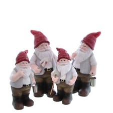 Gartenzwerg Keramik H 18/23,5/30,5cm Gartenfigur Gartendeko für Draussen Zwerge 