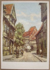 AK 1954 Halberstadt baut auf - Bei den Spritzen Harz  - Walter Gemm Büttenpapier