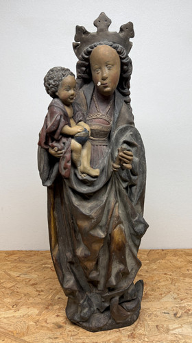 Antike madonna mit kind figur - antike,