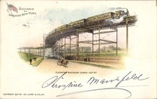 Litho New York City USA, Elevated Railway Curve at 110th Street - 4900449