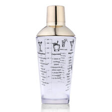 Cocktailshaker Cocktail Shaker Edelstahl Glas Mixer Goldfarbig mit Rezept Bar