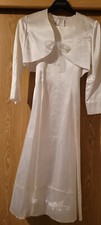Kommunionkleid lang weiß schlicht, Größe 146/152