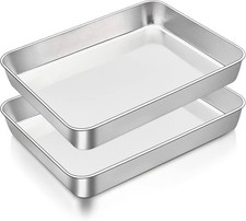 2 Stk. Backblech Edelstahl
