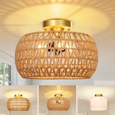 Rattan deckenlampe ø30cm boho - rattan,