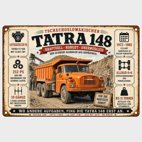 Blechschild tatra 148 - blechschild,