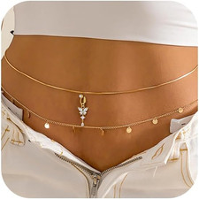 Doppelkette Perlen Taille